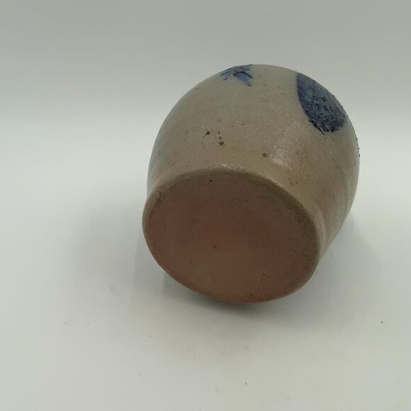 Rowe Pottery Works Salt Glazed Stoneware Jug With Cobalt Blue Pine Cones - Picture 6 of 6